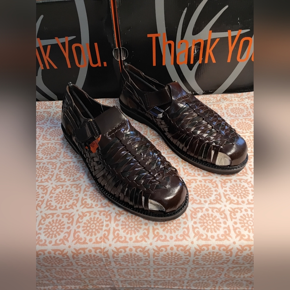 Deer Stags Dark Brown Woven Loafers Sandals
